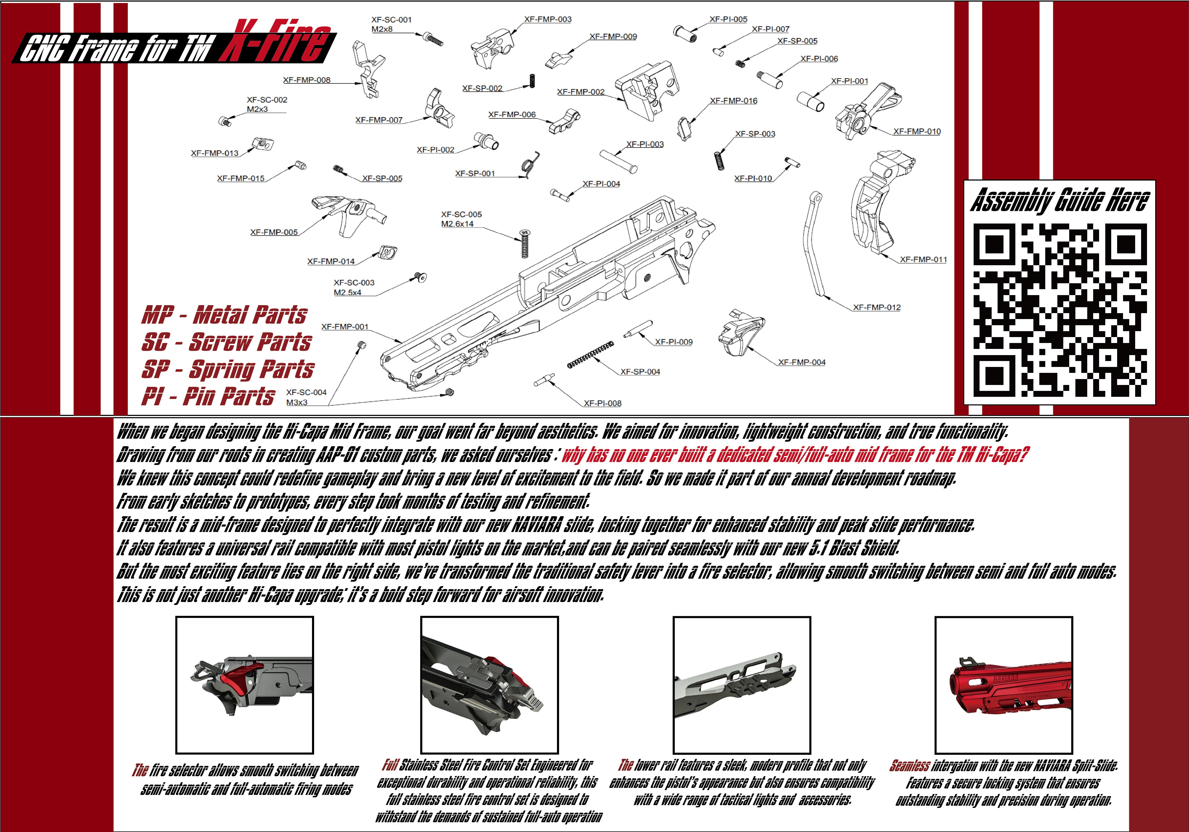 CTM Hi-Capa X-Fire CNC Frame - detail