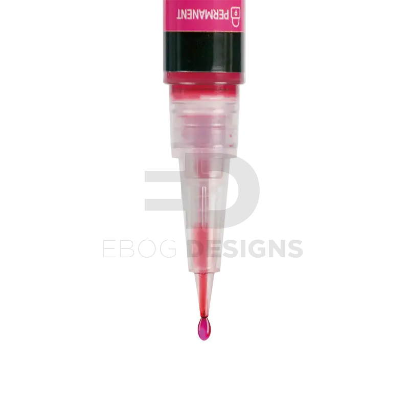 4uantum Lock red threadlocker precision nozzle close-up dispensing a red drop