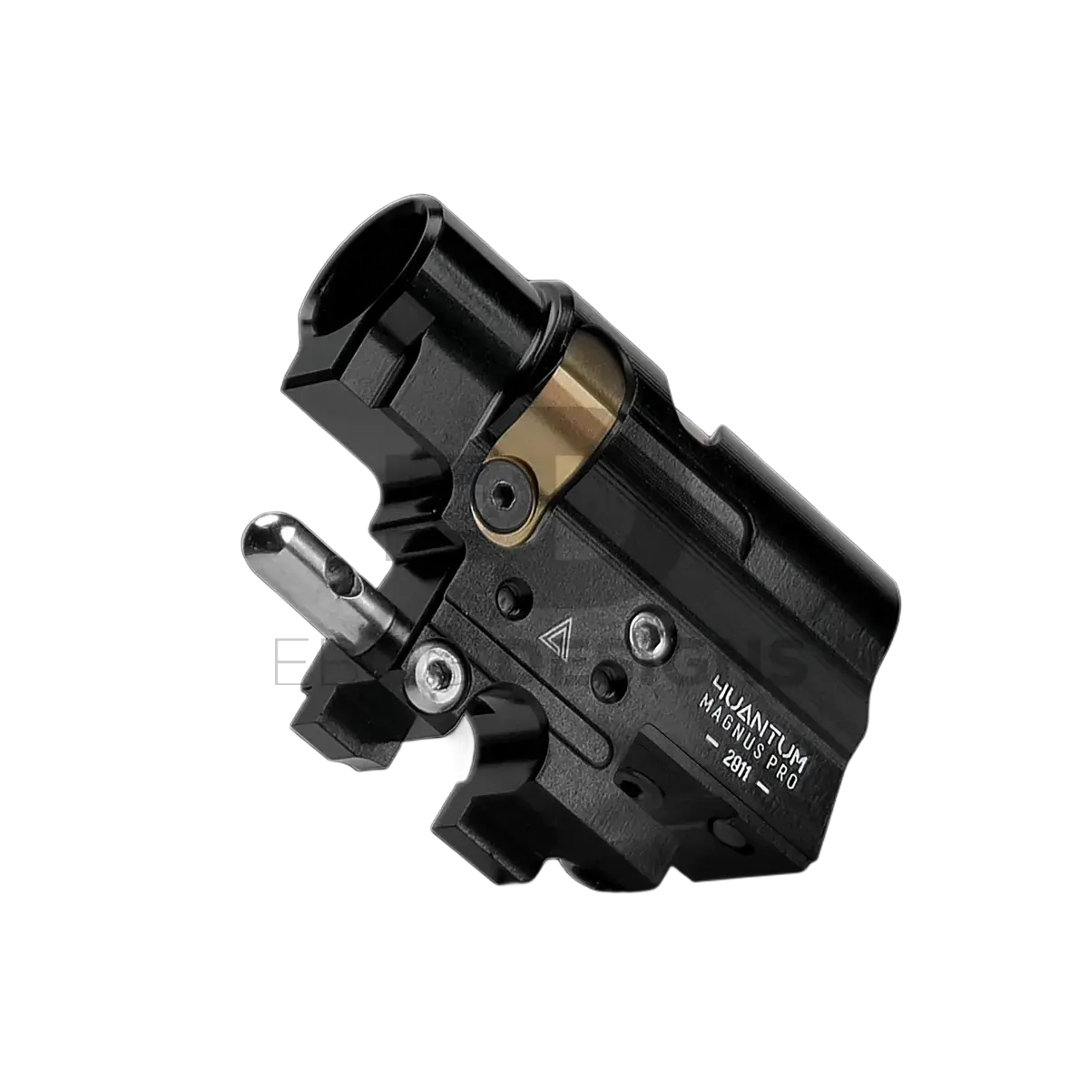 4uantum Magnus Pro 2011 precision TDC hop-up chamber for Hi-Capa and 1911, black body with brass TDC adjustment wheel