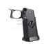 5KU CNC aluminium Type 3 grip for Marui Hi-Capa GBB, black, dimpled stipple texture with skeletonised logo cutout