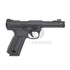 Action Army AAP-01 gas blowback airsoft pistol in black, right-side profile, showing the threaded muzzle, slide and textured grip
