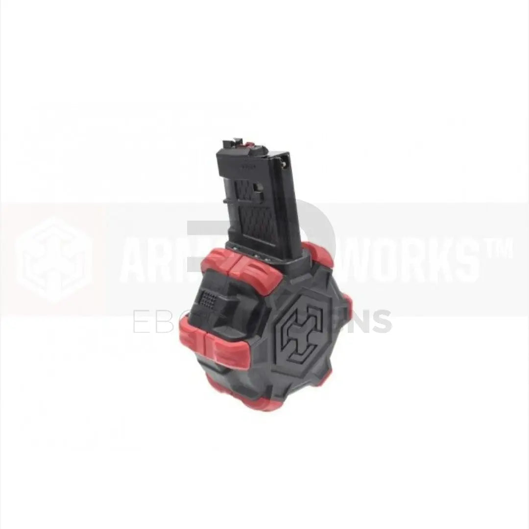 Armorer Works Custom Adaptive Drum Magazine - AR Series - Red AW - Airsoft 