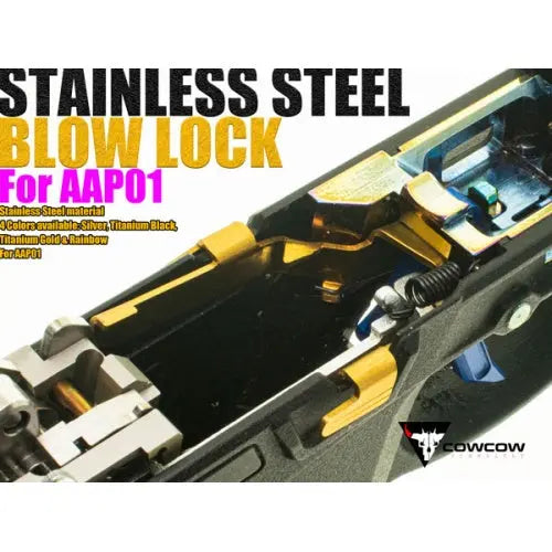 CowCow AAP01 Stainless Steel Blow Lock - Black Ebog Designs - Airsoft 