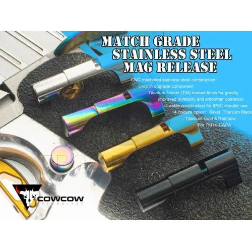 CowCow Match Grade Stainless Steel Magazine Release Catch - Black CowCow - Airsoft 