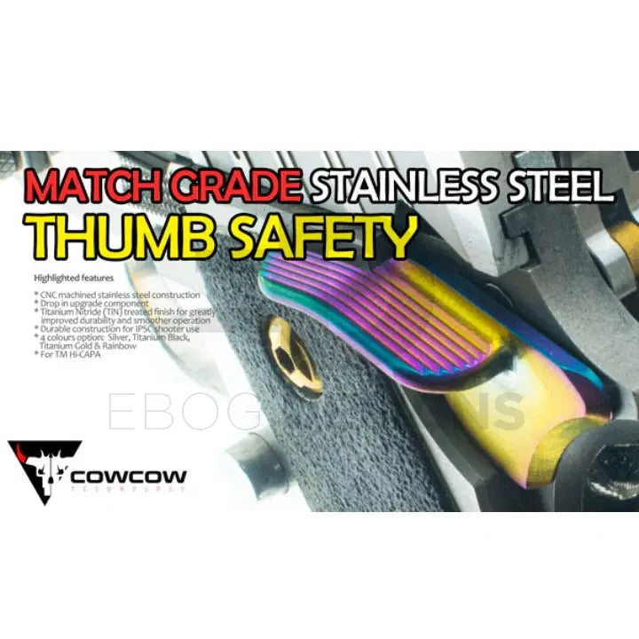 CowCow Match Grade Stainless Steel Thumb Safety for TM Hi-Capa - Gold CowCow - Airsoft 