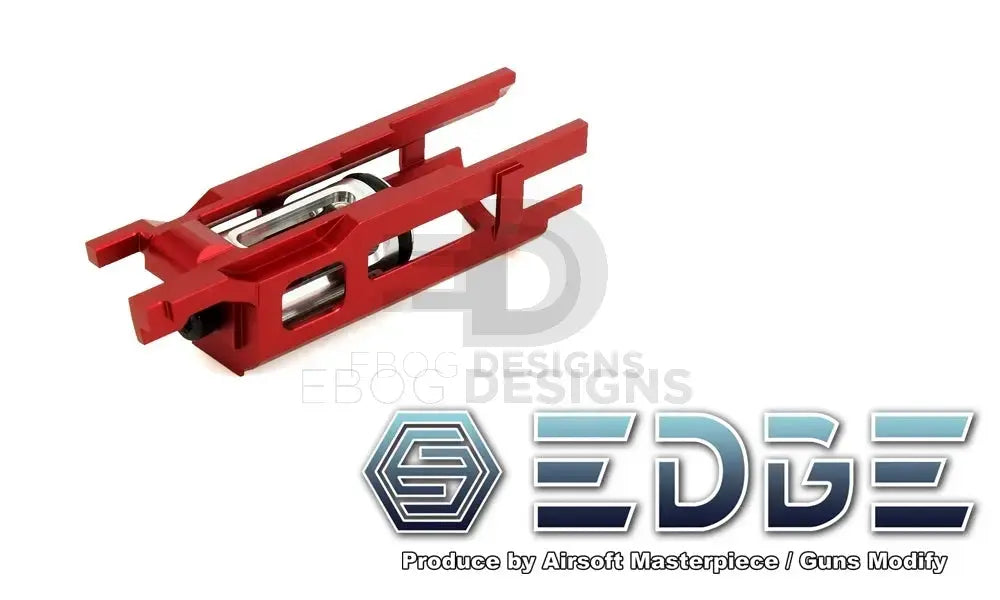 EDGE Ultra Light aluminium blowback housing in red, alternative angle showing the internals