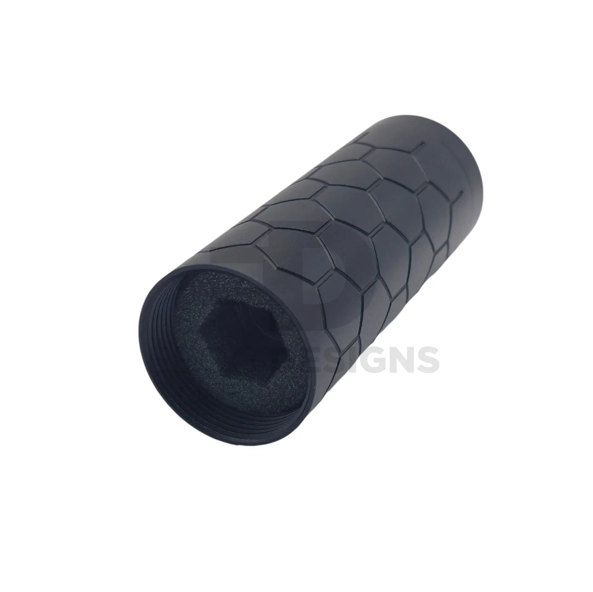 Ebog Designs Brighter C tracer insert installed inside the short Hexx suppressor with the end cap