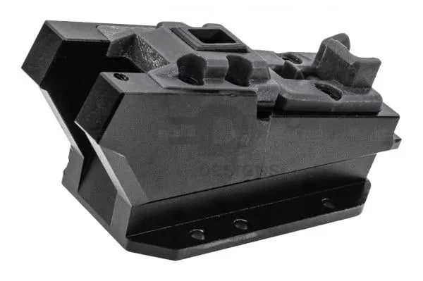 FCW SAIGA drum magazine adaptor for the TM SAIGA 12, front three-quarter view showing the feed lips and screw-mount base