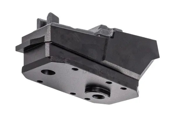 FCW SAIGA drum magazine adaptor for the TM SAIGA 12, underside showing the mounting holes and gas inlet port