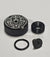 Hadron Designs and Sniper Mechanics Tac-41 Medusa hop adjustment dial in black, engraved with a Medusa head, with a threaded collar, o-ring and hop nub, for the Silverback TAC-41