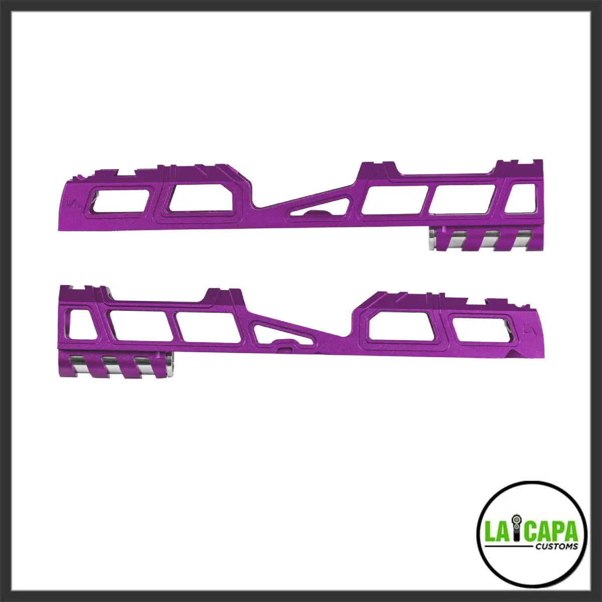 LA Capa Customs 5.1 “Hyper” Aluminum Slide - Purple Ebog Designs - Airsoft 