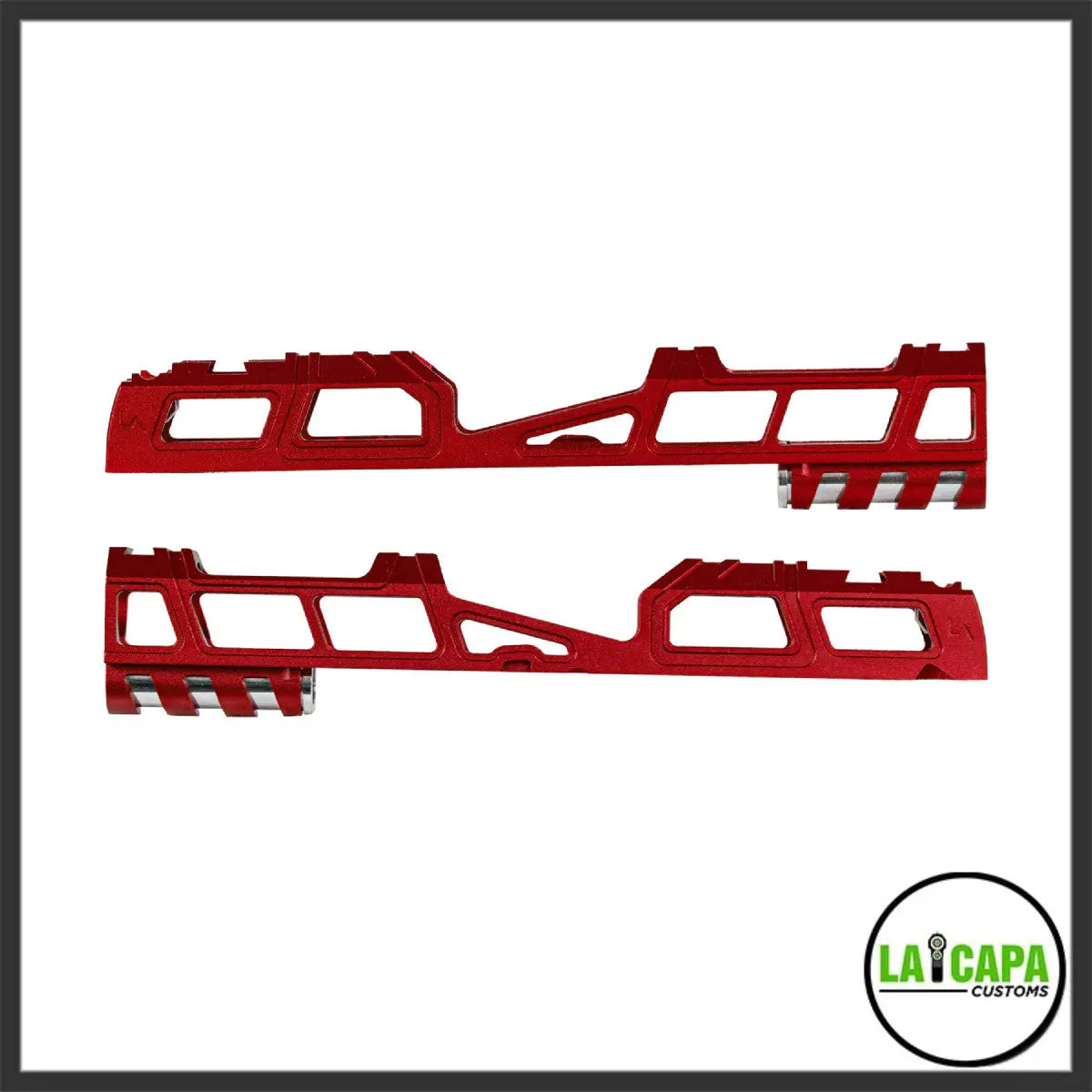 LA Capa Customs 5.1 “Hyper” Aluminum Slide - Red Ebog Designs - Airsoft 