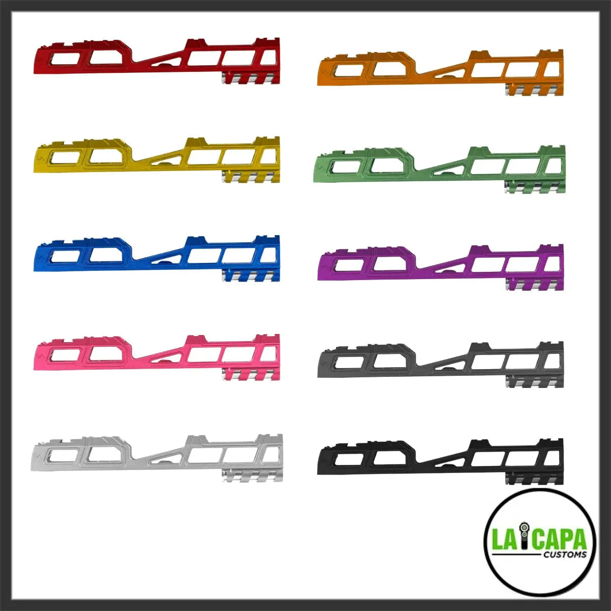 LA Capa Customs 5.1 “Hyper” Aluminum Slide - Red Ebog Designs - Airsoft 
