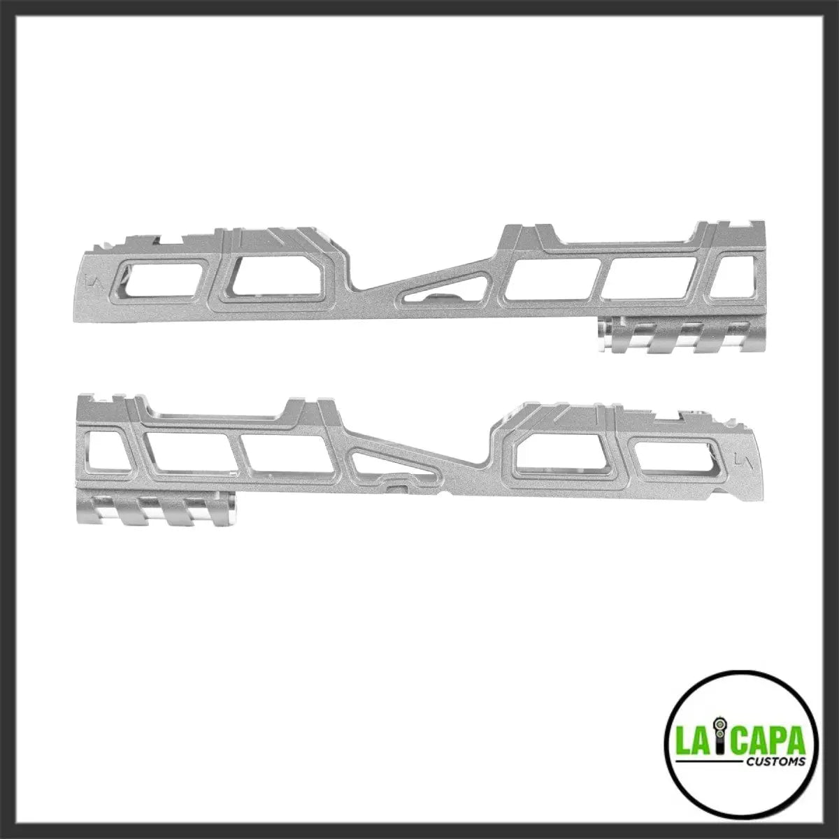 LA Capa Customs 5.1 “Hyper” Aluminum Slide - Silver Ebog Designs - Airsoft 