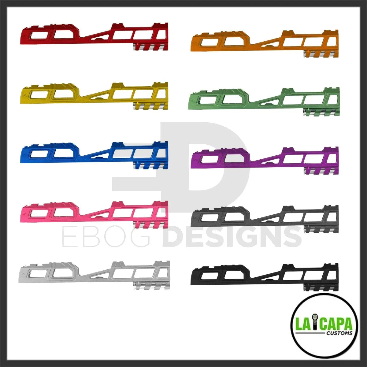 LA Capa Customs 5.1 “Hyper” Aluminum Slide - Silver Ebog Designs - Airsoft 