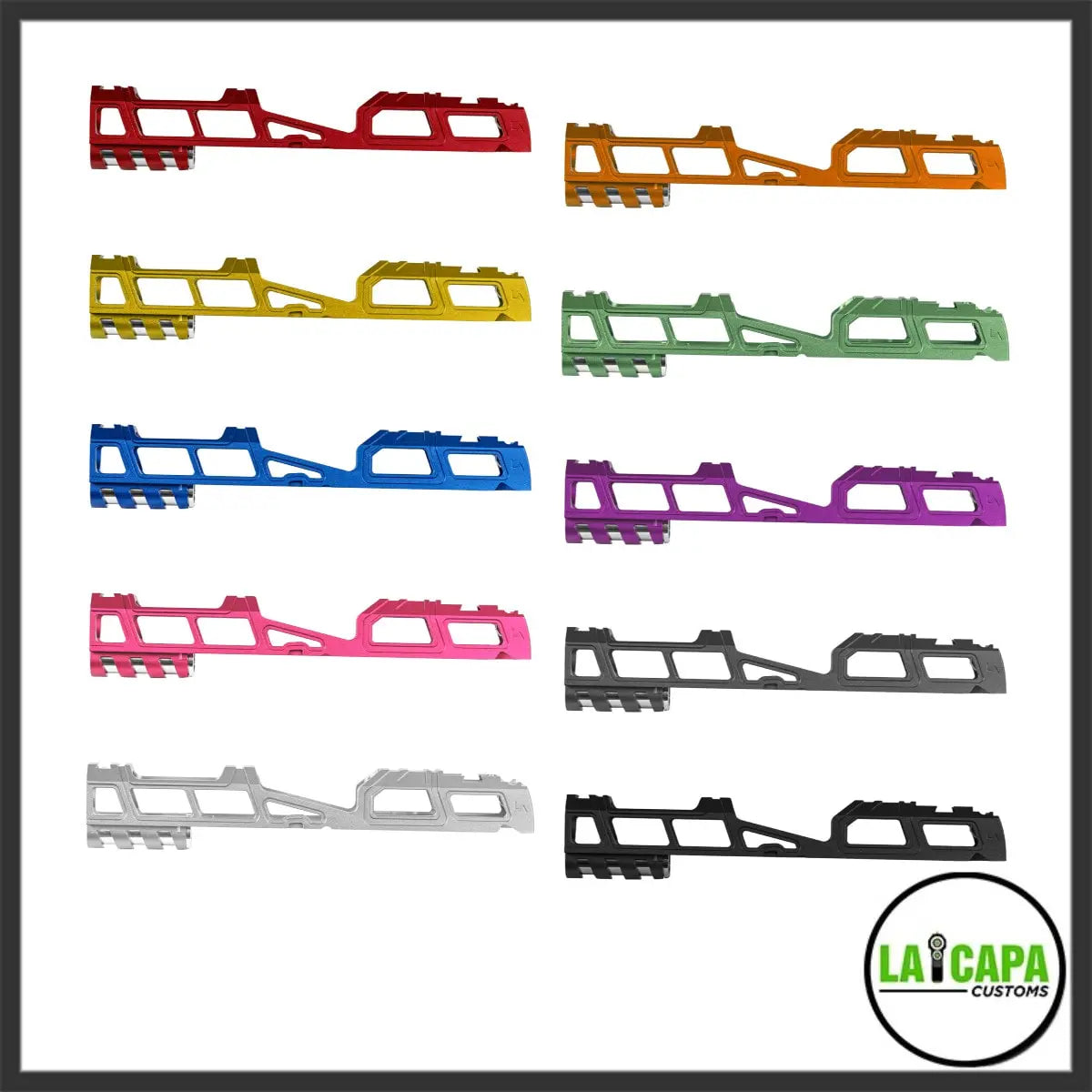 LA Capa Customs 5.1 “Hyper” Aluminum Slide - Silver Ebog Designs - Airsoft 