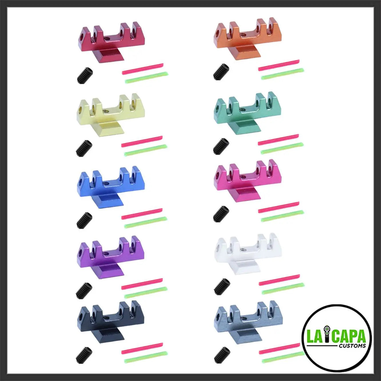 LA Capa Customs “S1” Fiber Optic Front Sight for Hi Capa - Silver lacapacustoms - Airsoft 