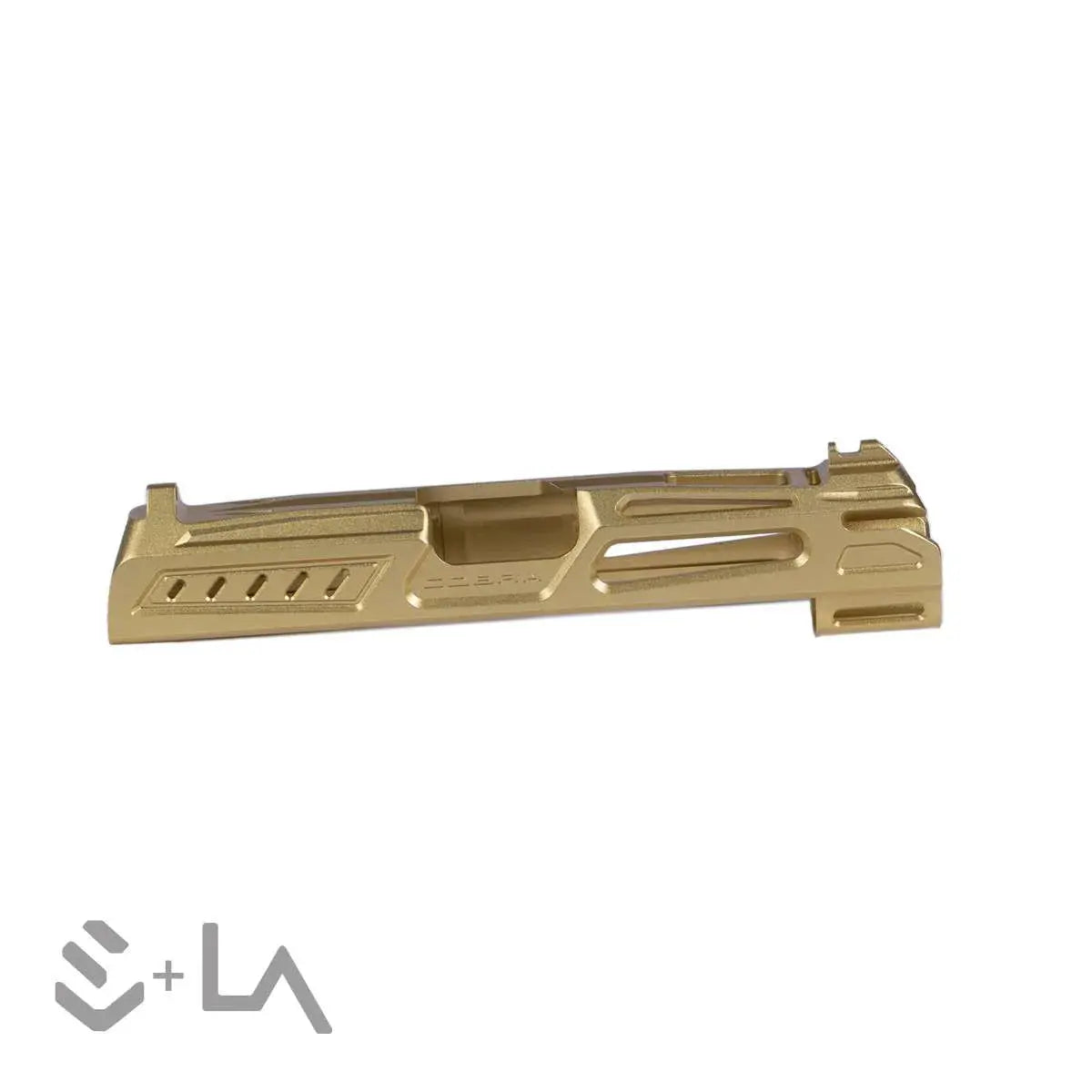 LA Capa Customs x SpeedQB 4.3 “COBRA” Aluminum Slide - Gold Ebog Designs - Airsoft 
