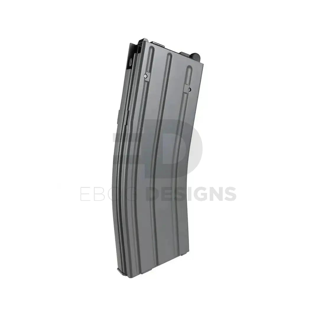 Modify-Tech 35-round gas magazine for the TM M4 MWS GBBR, angled view showing the feed lips and front profile