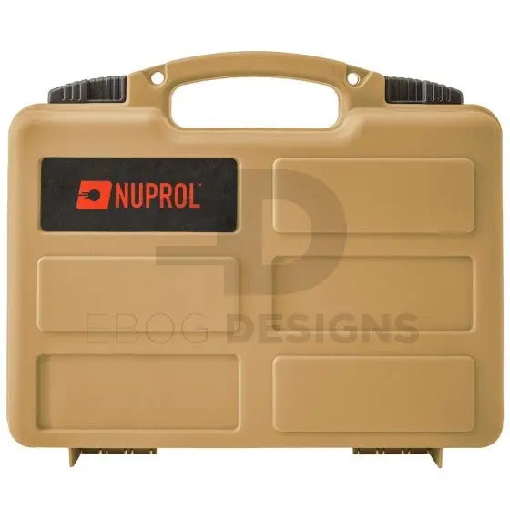 NUPROL Small Pistol Hard Case 31cm x 21cm - EggShell Foam - Tan Ebog Designs - Airsoft 