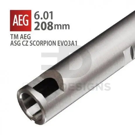 PDI 6.01mm 208mm precision tight-bore inner barrel for Tokyo Marui AEG, stainless steel