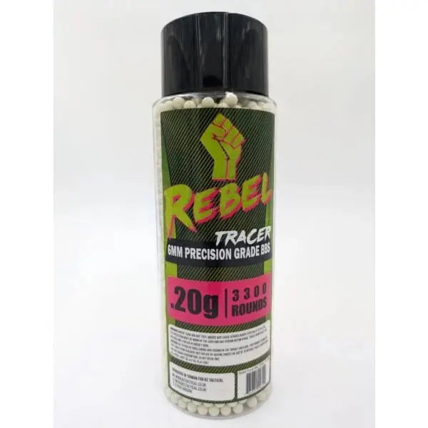 Rebel Precision 6mm Tracer BBs 3300ct Bottle - 0.20g BZ - Airsoft 