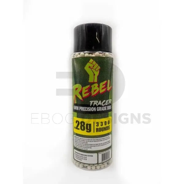 Rebel Precision 6mm Tracer BBs 3300ct Bottle - 0.28g BZ - Airsoft 