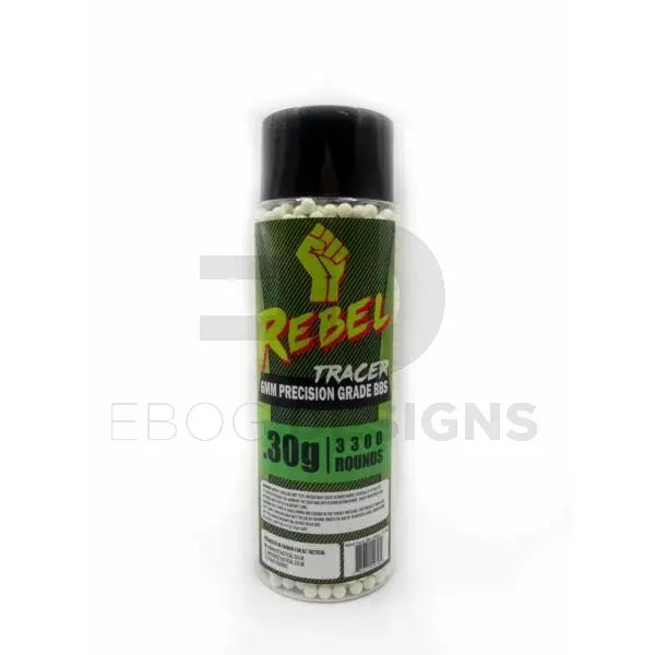 Rebel Precision 6mm Tracer BBs 3300ct Bottle - 0.30g BZ - Airsoft 