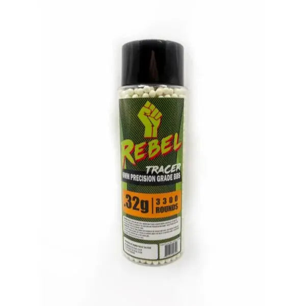 Rebel Precision 6mm Tracer BBs 3300ct Bottle - 0.32g BZ - Airsoft 