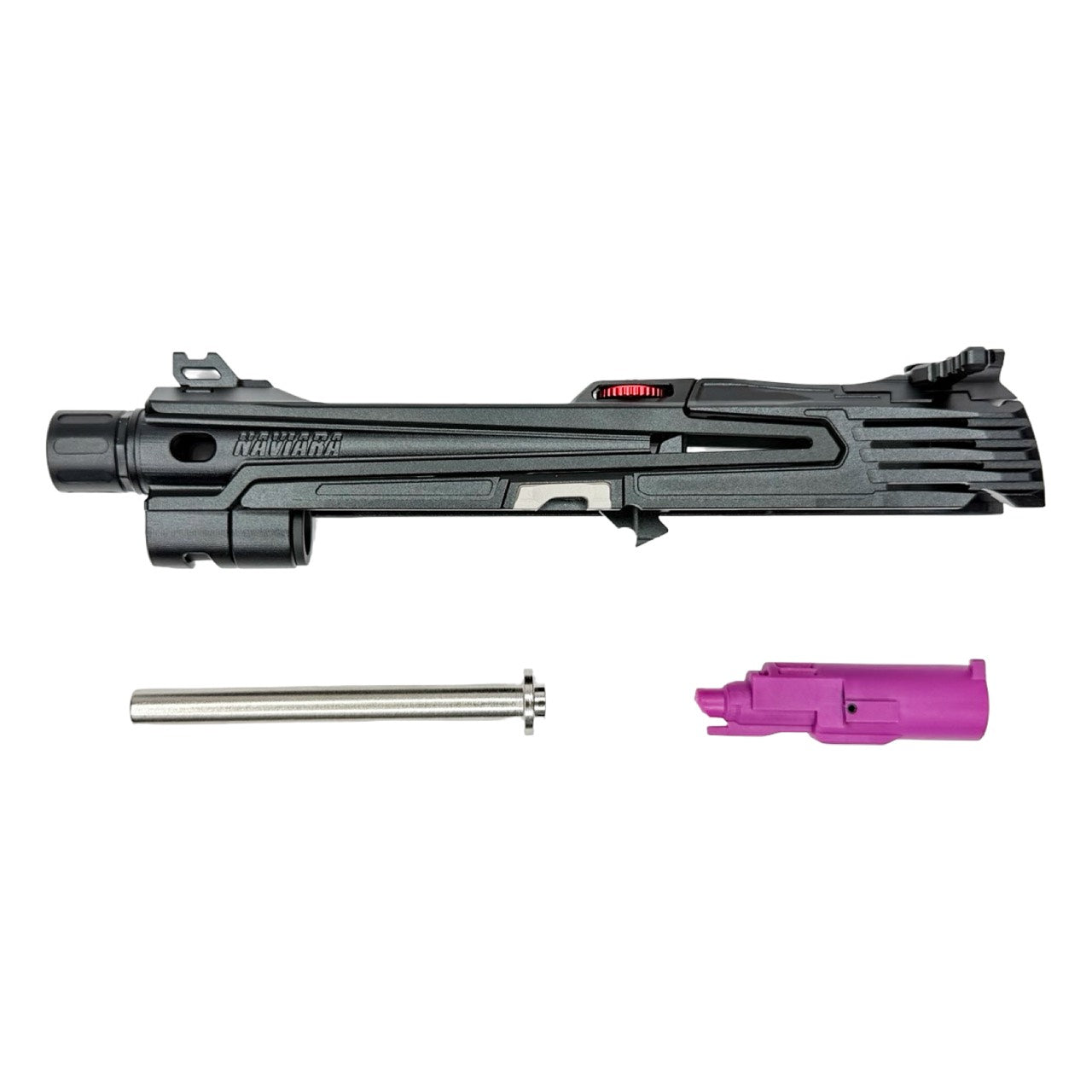 CTM NAVIARA Hi-Capa 4.3 split slide kit in black with steel guide rod and enhanced nozzle
