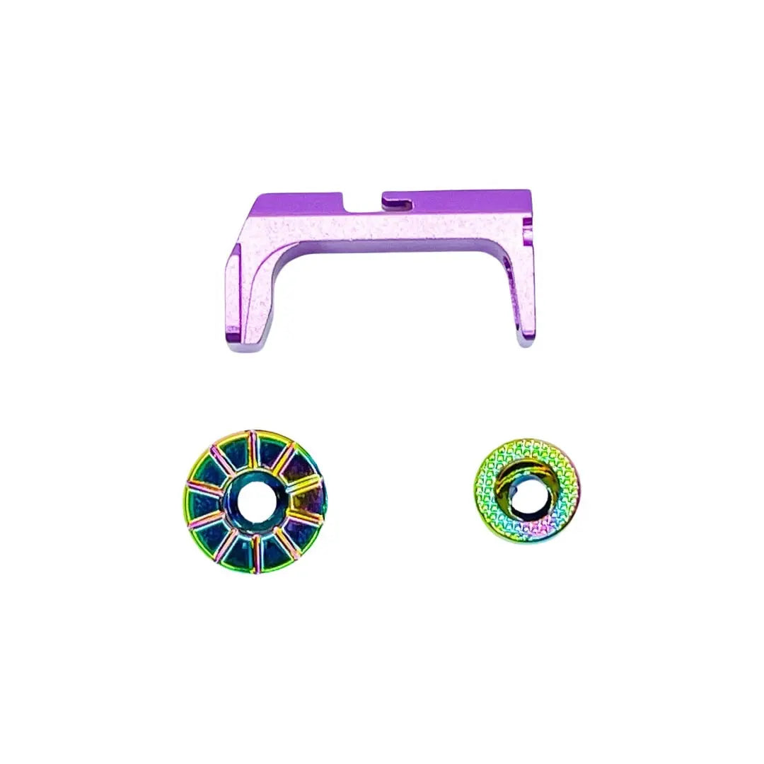 CTM Fuku-2 frame CNC magazine release set, rainbow