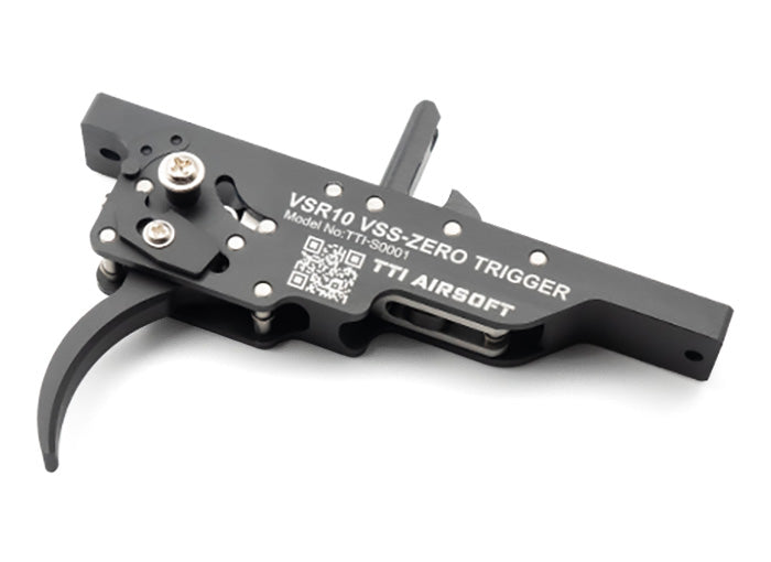 TTI VSR-10 VSS-Zero trigger unit, a black CNC aluminium trigger housing engraved with model number TTI-S0001