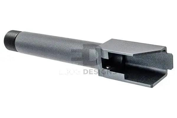 Unicorn G19 fixed outer barrel for Umarex / VFC Glock, rear view showing the open feed ramp and chamber