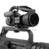 Waldo Dynamics Griffin carry-handle optic mount in use, with a red dot sight mounted on an AR-15 carry handle