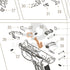 Action Army AAP-01 parts diagram with the magazine release spring, part 37, outlined