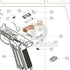 Action Army AAP-01 parts diagram with the magazine release, part 38, outlined