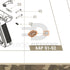 Action Army AAP-01 parts diagram with the upper lock, part 43, outlined