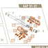 Action Army AAP-01 parts diagram with the complete hop chamber, parts 8, 10, 11, 12, 13, 14, 15, 16 and 17, outlined