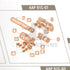 Action Army AAP-01C parts diagram with the complete hop chamber and barrel set, parts 7 to 17, outlined