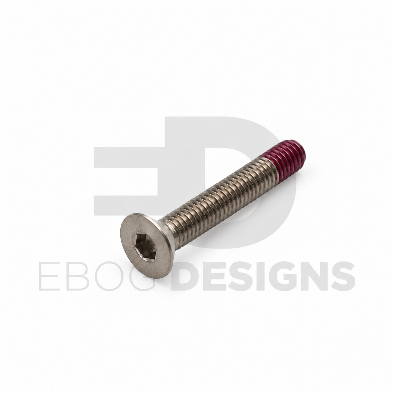 Ebog Designs AAP-01 piston head bolt, a stainless countersunk hex-socket screw for fitting TTI piston heads and CTM bolts