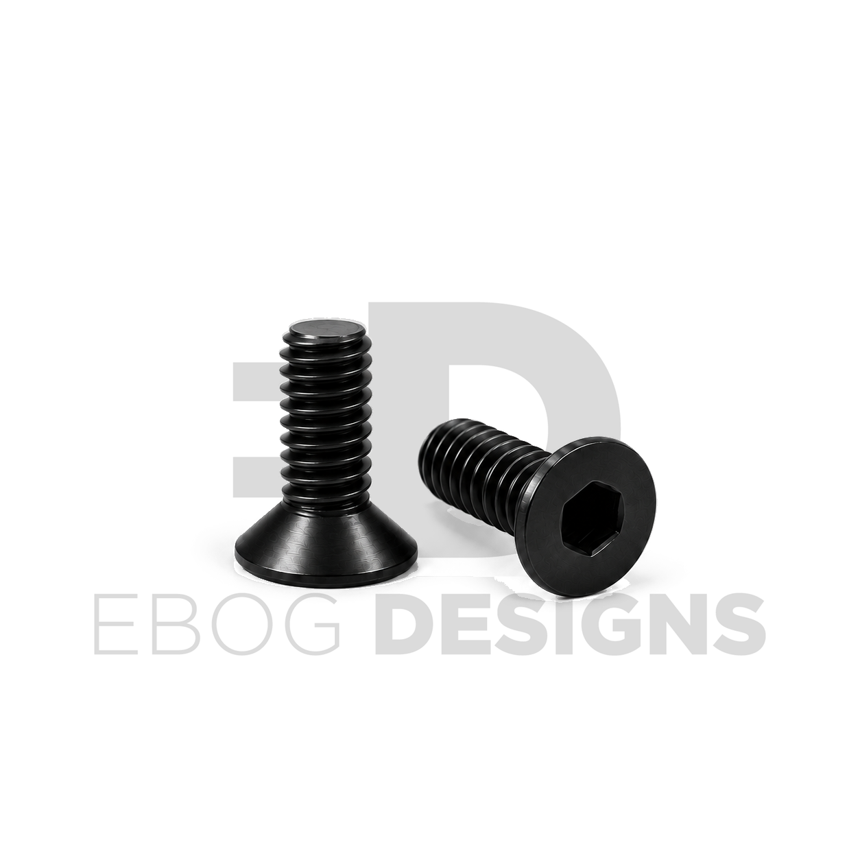 Ebog Designs AAP-01 trigger housing side screws, black, two countersunk hex-socket screws