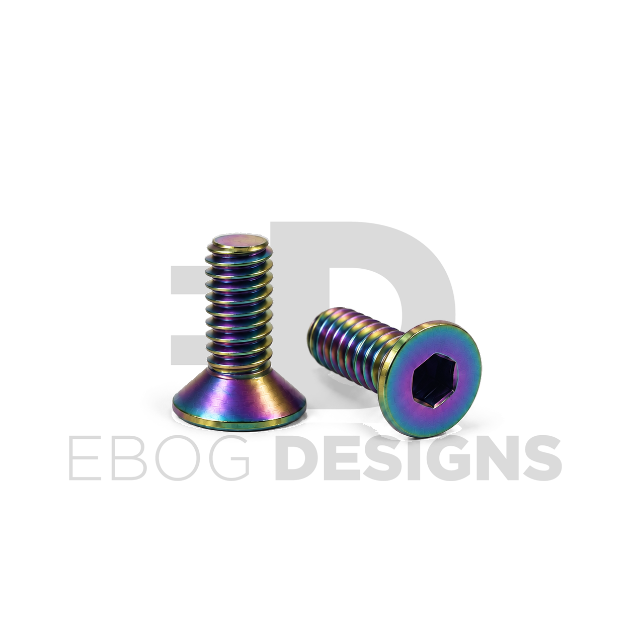 Ebog Designs AAP-01 trigger housing side screws, rainbow, two countersunk hex-socket screws