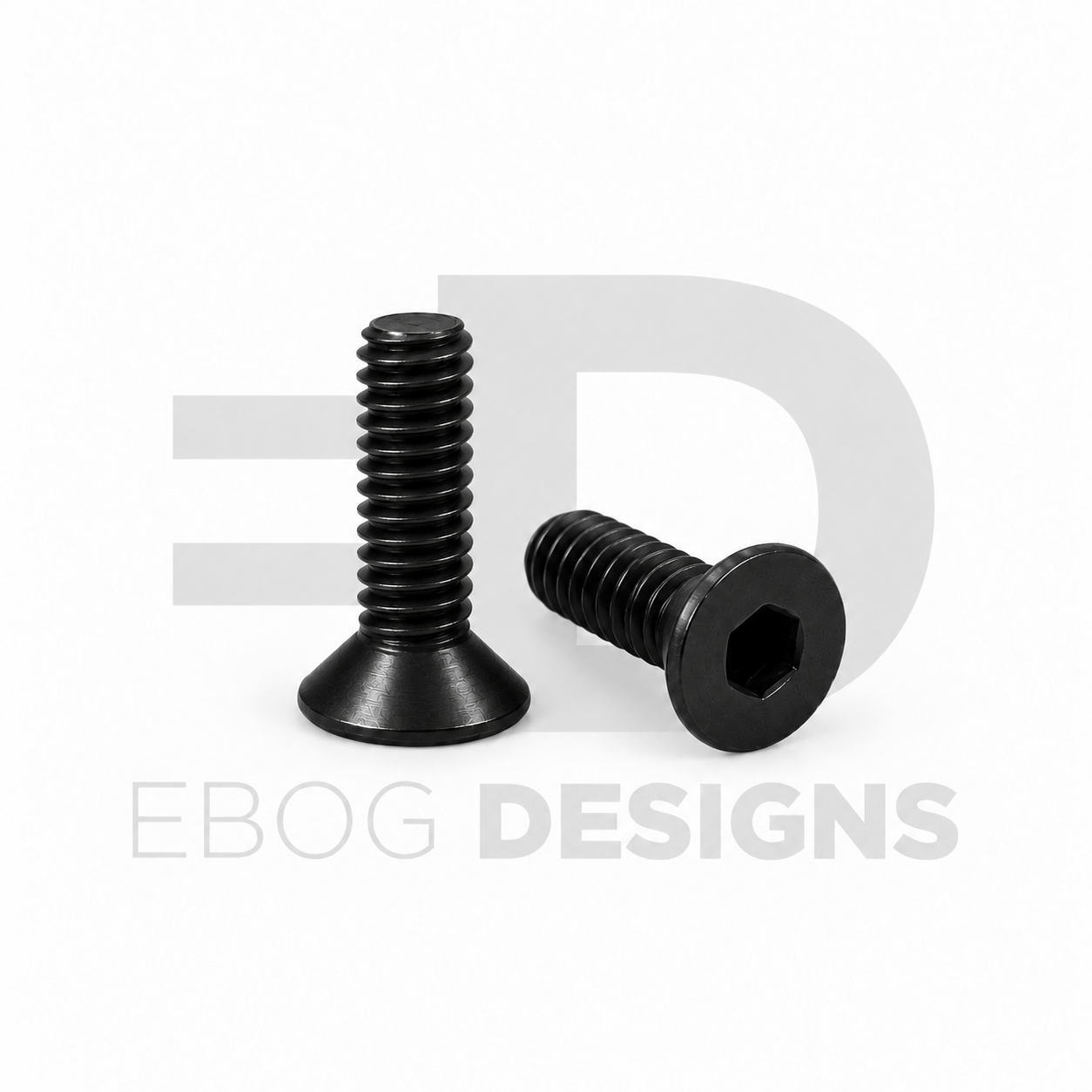Ebog Designs AAP-01 trigger housing side screws, black, two countersunk hex-socket screws