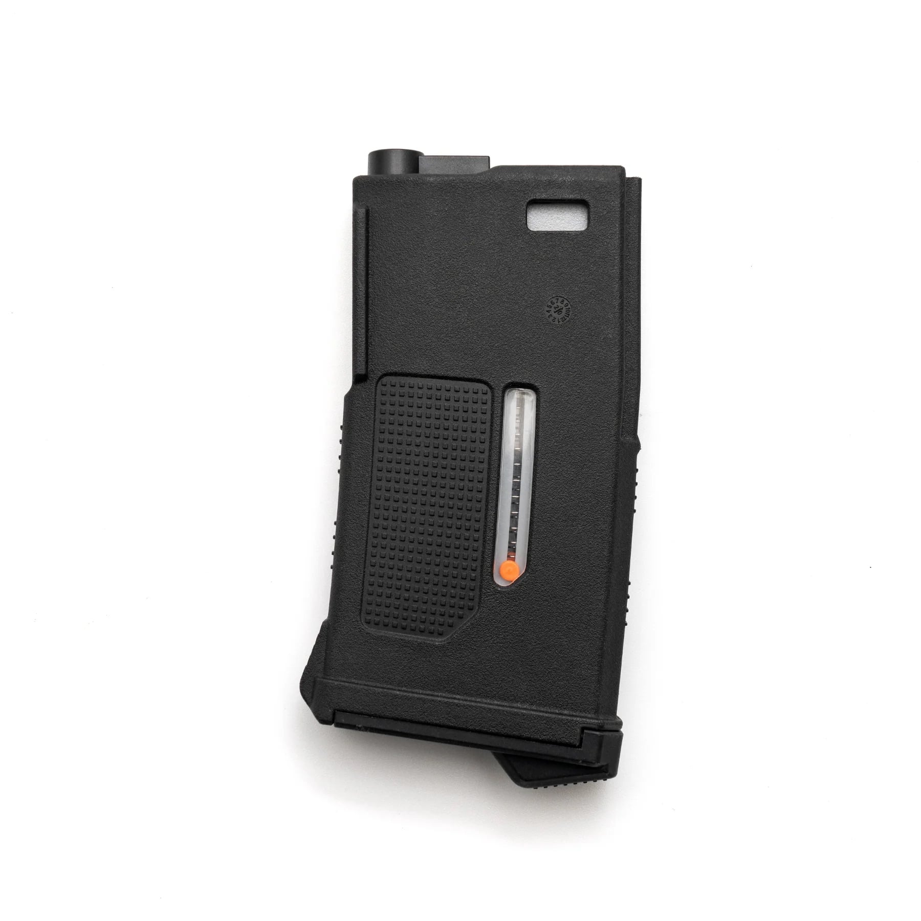 PTS EPM1-S RX short mid-cap AEG magazine in black with orange fuel gauge window