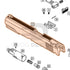 WE Hi-Capa parts diagram with the 5.1 aluminium slide, ported, part 1, outlined