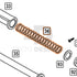 WE Hi-Capa parts diagram with the 4.3 recoil spring, part 34, outlined