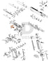 Full WE Hi-Capa parts diagram showing where the slide stop lever, dark grey (part 38) fits