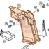 WE Hi-Capa parts diagram with the 3.8 grip, part 57, outlined