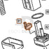 WE Hi-Capa parts diagram with the magazine bumper stopper, part 81, outlined