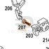 WE Hi-Capa full-auto lower parts diagram with the auto chassis screw, part 207, outlined